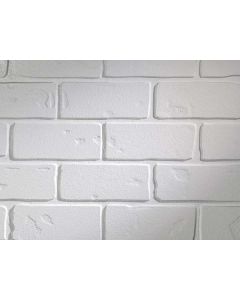 3D Textured Shiplap Brick - White