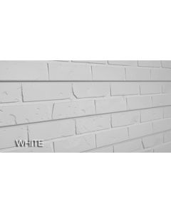 3D Bricks Textured Slatwall, White