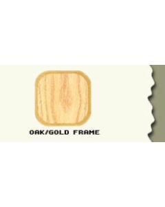 44.5", Oak/Gold Frame, Full Sized Curved Jewelry Showcase