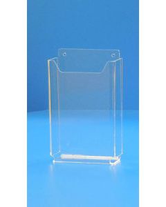 Acrylic Single Pocket Wallmount Brochure Holders, 4" x 9"