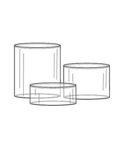 6" dia Acrylic Pedestals, 2", 4", 6"