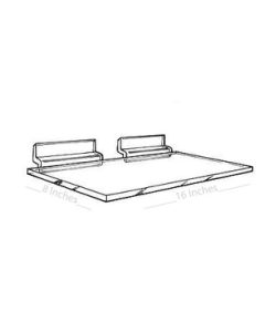 1/4" Acrylic Slatwall Shelves, 16" x 8"