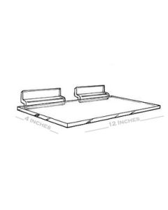 3/16" Acrylic Slatwall Shelves, 12" x 4"