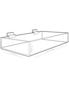 Acrylic Slatwall Display Trays, 24" x 8" x 4"