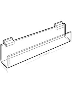 Acrylic J Racks Shelves for Slatwall with open ends, 24"