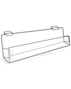 Acrylic J Racks Shelves for Slatwall with closed ends, 48"