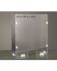 Free Standing Sneeze Guard, Fold Down, 30"H X 36"W X 10"D