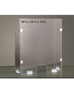 Free Standing Sneeze Guard, Fold Down, 36"H X 24"W X 10"D