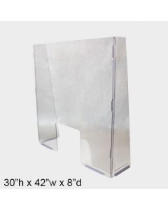 Free Standing Sneeze Guard with access hole, 31"H X 42"W X 8"D