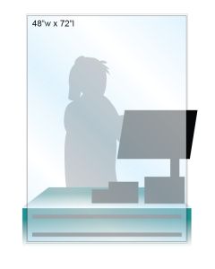 Flat Economy Sneeze Guard, 72"H X 48"W
