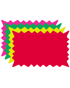 Rectangle Bursts, Blank Sign Cards, 3" x 5"