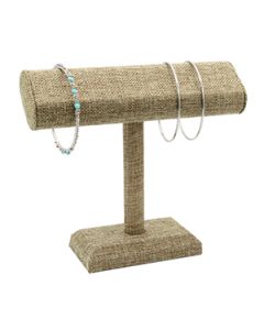 Burlap Oval T-Bar Bracelet Display, 7.5" x 6.5"H