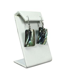 White, Clip On Earring Slant Display