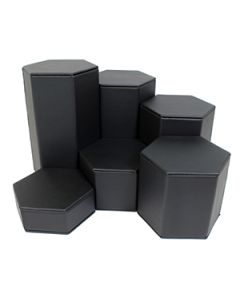 Black Faux Leather, Hexagon Riser Set