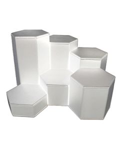 White Faux Leather, Hexagon Riser Set