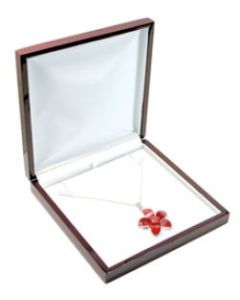 Rosewood Veneer Hinged Jewelry Boxes, for Necklace