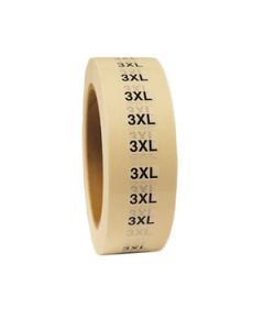 "3XL" Extra Large Clear Rectangle Size Labels