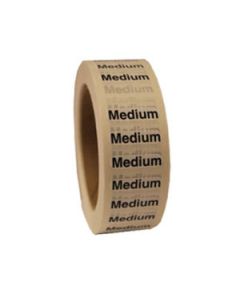 "Medium "M" Clear Rectangle Size Labels