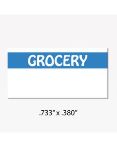 Monarch 1110 Labels, White/Blue "GROCERY"