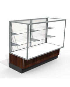 48", Laminated Hardboard Doors, Full Vision Showcases with LED Strip Lights, Locks