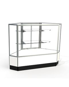 Laminate Doors, Rear Access Corner Display Cases with lights, for Full Vision Showcase