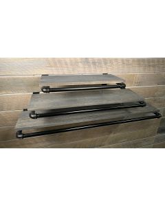 2' Black, Pipe Hangers without Shelves for Textured Slatwall