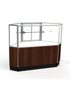 Laminate Doors, Rear Access Corner Display Cases with lights, for Half Vision Showcase