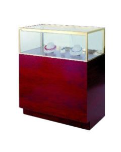 3', Oak/Gold Frame, Full Sized Jewelry Showcase