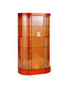 Cherry, Curved Wall 45" Glass Display Case No Storage 
