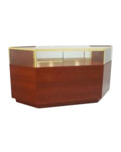 One Corner, Maple/Silver Frame, Full Sized Jewelry Case with Angled Corners