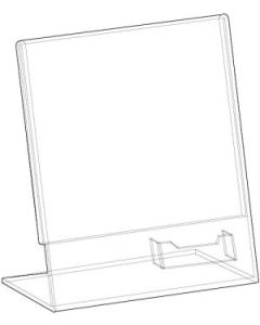 Acrylic Sign Holder, with business card pocket, 8-1/2" x 11"