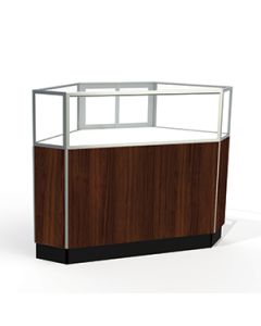 Laminate Doors, Rear Access Corner Display Cases with lights, for Jewelry Showcase