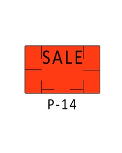Fluorescent Red SALE, Primark P 14 Labels