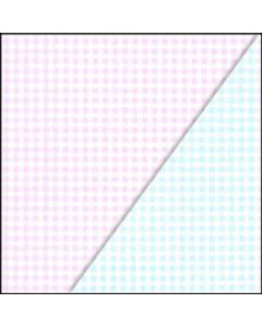 Juvenile Gift Wrap, New Gingham, 2 Sided, Pink & Blue