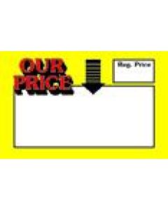 Yellow Our Price, Sign Cards, 7" x 11"