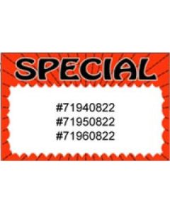 Special' Red burst, Printable Sign Cards, 7" x 11"