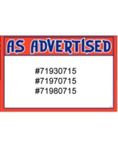 As Advertised', Printable Sign Cards, 5-1/2" x 8-1/2"