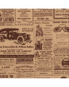 Masculine & Sports Gift Wrap, Newspaper Print, Lenox Lined 