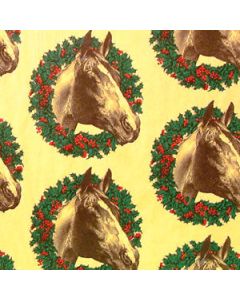 Christmas Western Gift Wrap, Wreath Horse