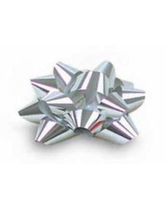 3/4" Silver, Glitter Star Bows