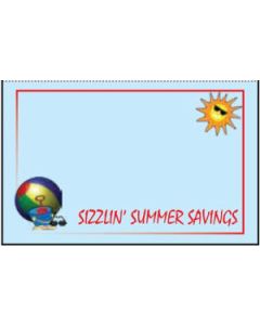 Sizzilin Summer Savings', Seasonal Sign Cards, 7" x 11"