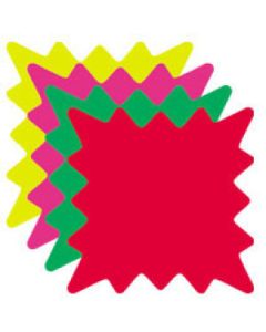 Square Bursts, Blank Sign Cards, 4" x 4"