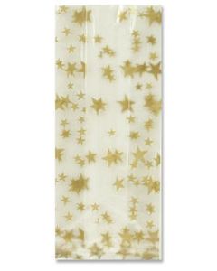 Gold Stars, Printed Polypropylene bags, 5" x 3" x 11 1/2"