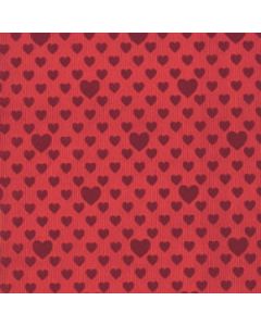 Valentine Gift Wrap, Red Foil Embossed Hearts 