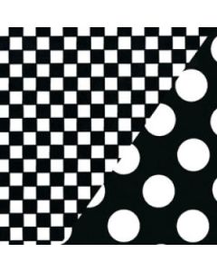 Dots & Stripes Gift Wrap, Black & White Dots & Checks, 2 sided
