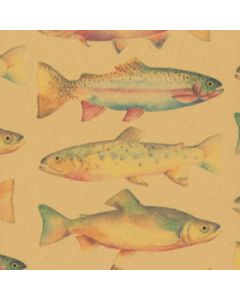 Masculine & Sports Gift Wrap, Rainbow Trout, Process, Kraft
