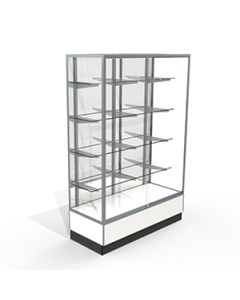 4' Mirror Back, Upright Displays, with 2 LED Spot Lights, Locks
