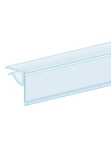 0.25” – 0.375” Thick Shelf, Clip-Over, Hinged 1.25”H, Ticket molding