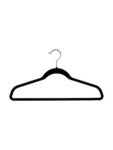 17 5/8" Black Slim-Line Flock Suit Hanger withFlocked Bar