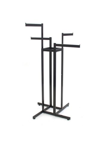 4 Straight Arms Garment Rack, Black, adjustable to 72"